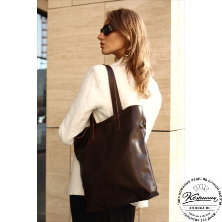 Женская кожаная сумка "Монреаль Нью" (коричневая гладкая кожа)